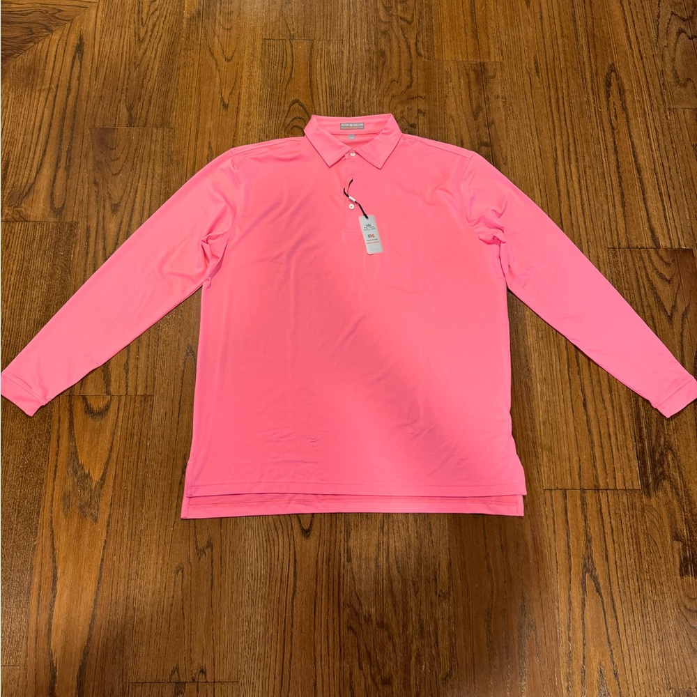 NWT Peter Millar pink athletic shirt size L